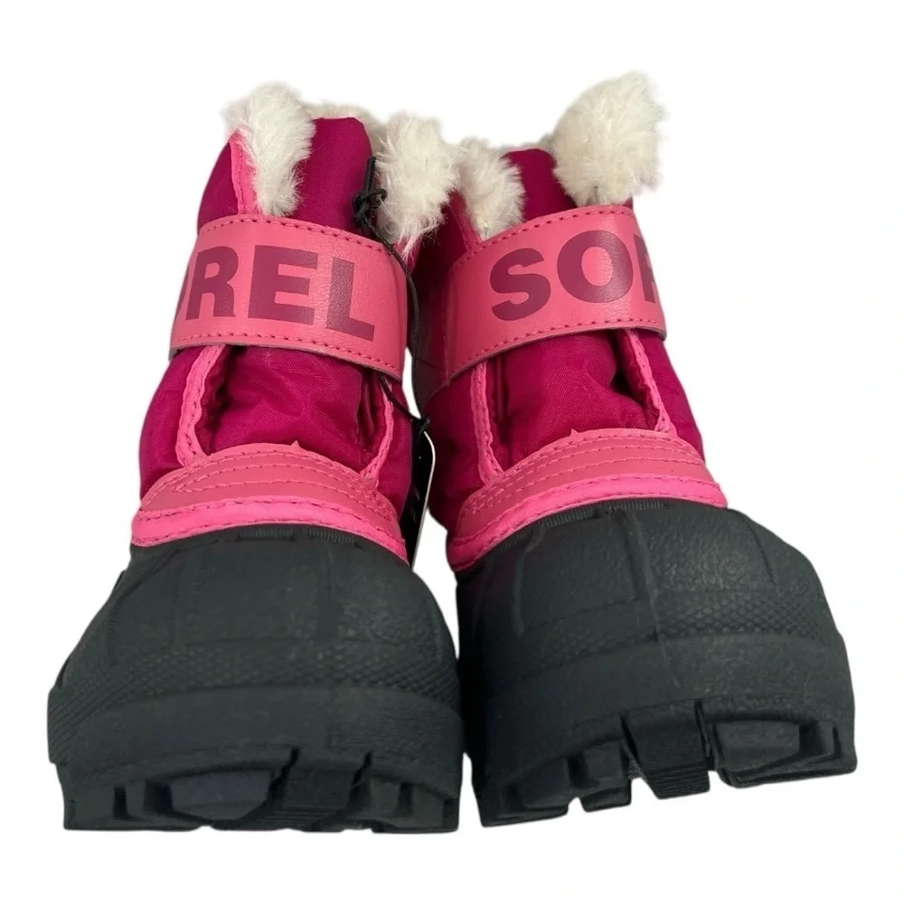 Sorel Girls Pink and Black Snow Waterproof Snow Boots Size 4 Toddler